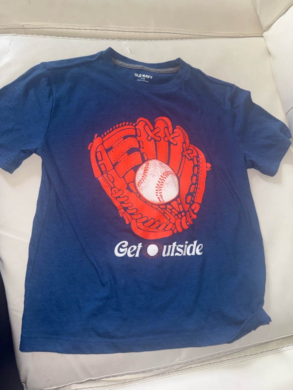 Old Navy Navy Short-Sleeve Tee with Red Baseball Glove Graphic